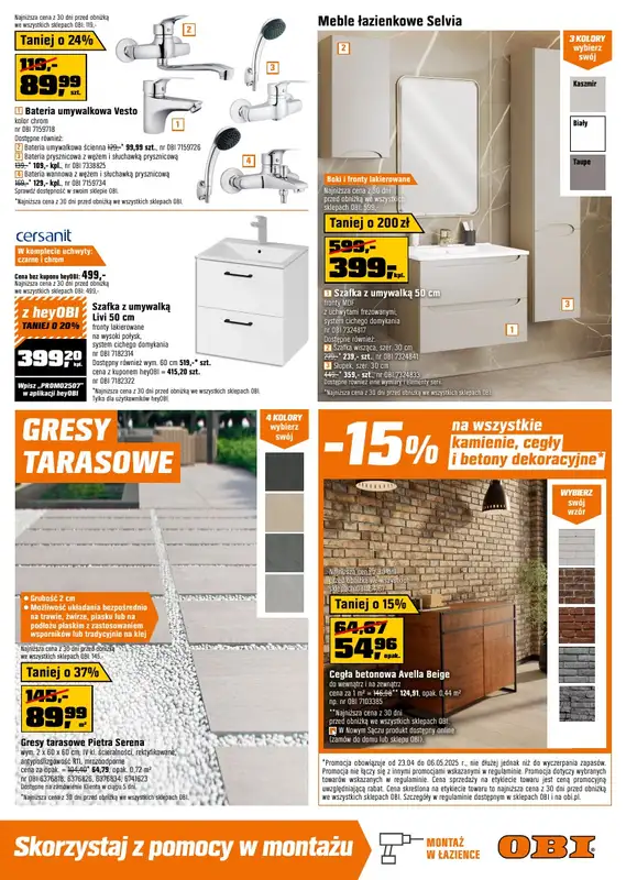 OBI - gazetka promocyjna Gazetka od środy 23.04 do wtorku 06.05 - strona 15