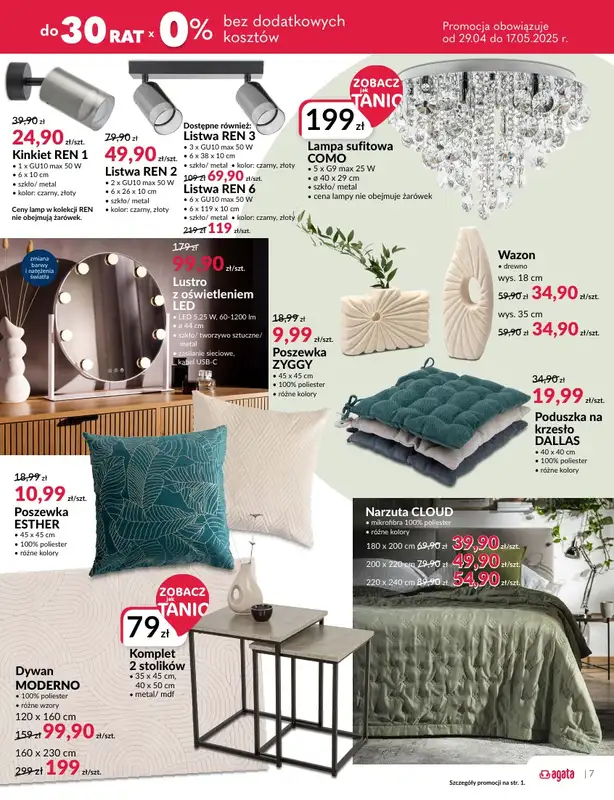 Salony Agata - gazetka promocyjna Gazetka od wtorku 29.04 do soboty 17.05 - strona 7