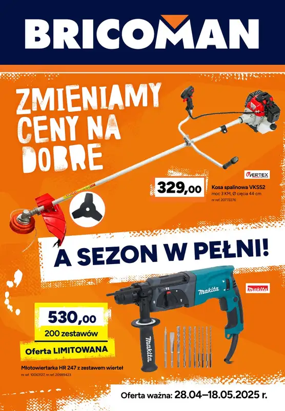 Bricoman - gazetka promocyjna Gazetka od poniedziałku 28.04 do niedzieli 18.05