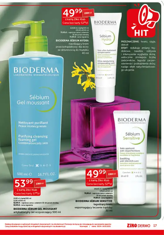Ziko Dermo - gazetka promocyjna Gazetka od środy 30.04 do środy 14.05 - strona 17