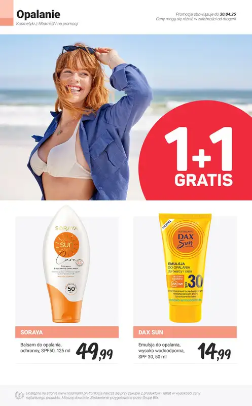 #Majówka - gazetka promocyjna Rossmann | 1+1 GRATIS kosmetyki z filtrami UV! od wtorku 29.04 do środy 30.04 - strona 4