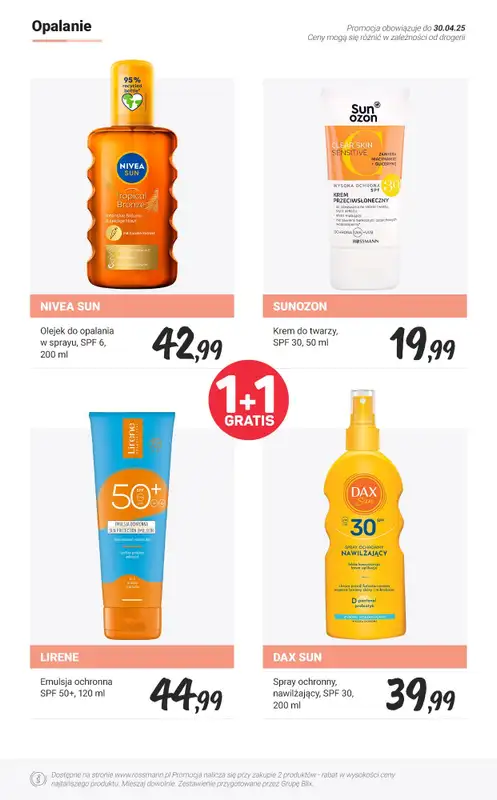#Majówka - gazetka promocyjna Rossmann | 1+1 GRATIS kosmetyki z filtrami UV! od wtorku 29.04 do środy 30.04 - strona 5