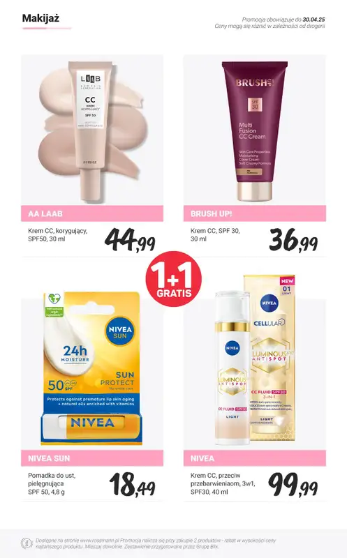 #Majówka - gazetka promocyjna Rossmann | 1+1 GRATIS kosmetyki z filtrami UV! od wtorku 29.04 do środy 30.04 - strona 10