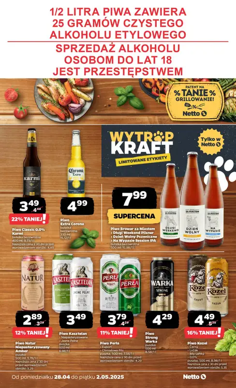 #Majówka - gazetka promocyjna Netto | Promocje na majówkę w Netto! od wtorku 29.04 do piątku 02.05 - strona 8