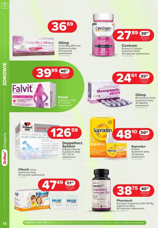 Dr.Max Drogeria - gazetka promocyjna Gazetka od czwartku 01.05 do soboty 31.05 - strona 14