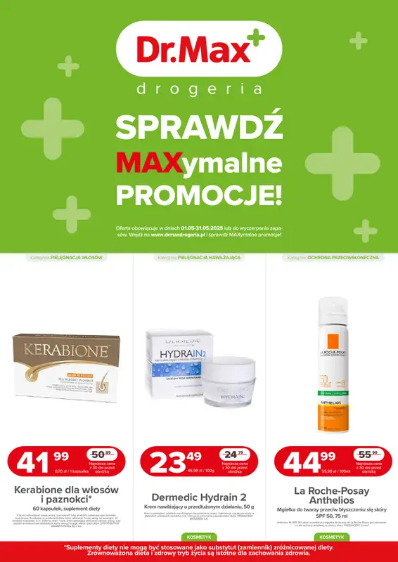 Dr.Max Drogeria - gazetka promocyjna MAXymalne promocje od czwartku 01.05 do soboty 31.05