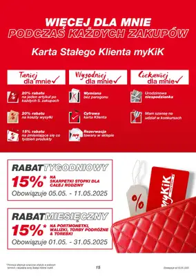 KiK - gazetka promocyjna Gazetka od poniedziałku 05.05 do niedzieli 11.05 - strona 15