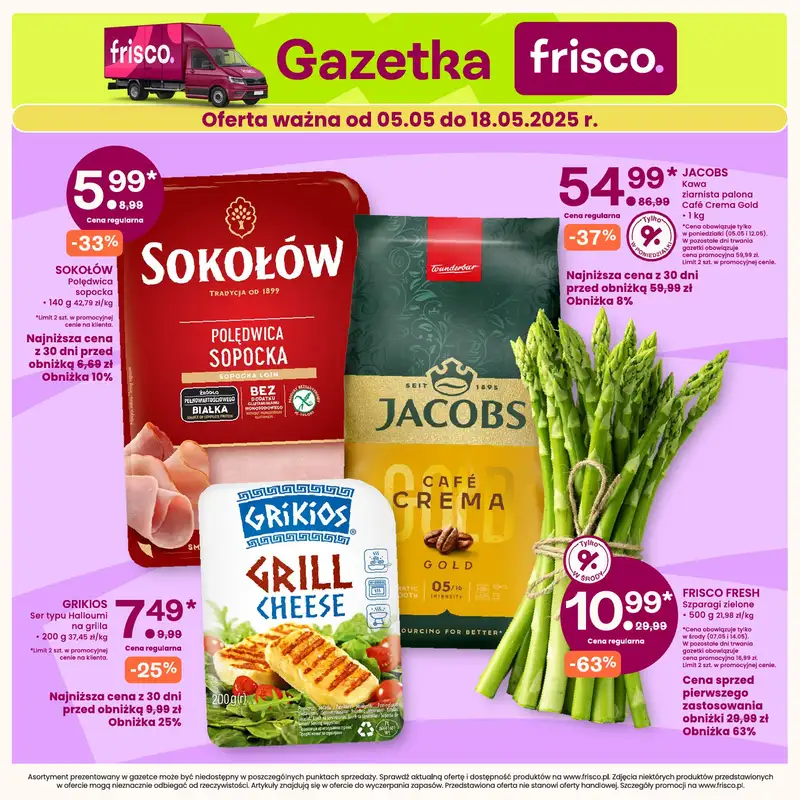 Frisco - gazetka promocyjna Gazetka od poniedziałku 05.05 do niedzieli 18.05