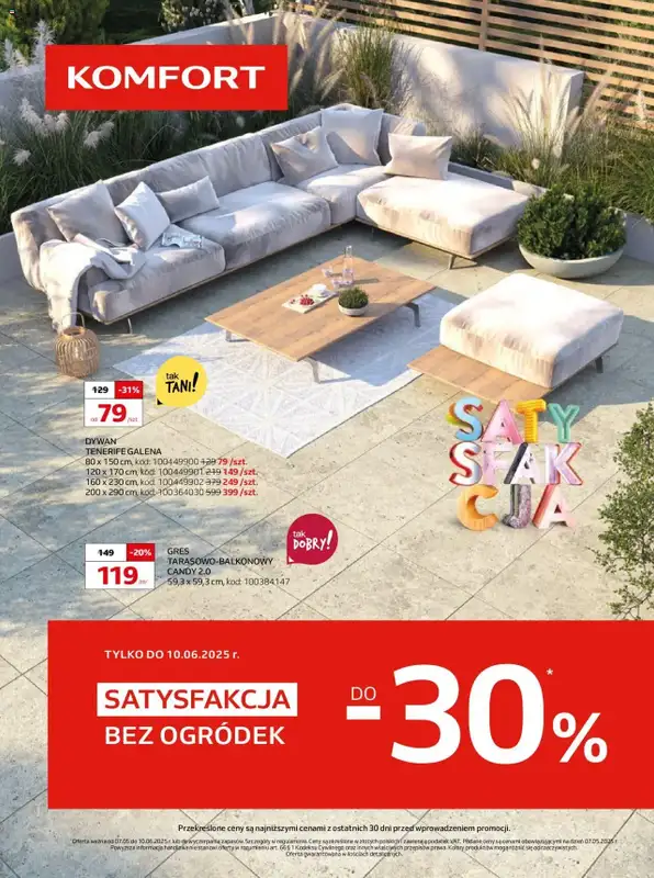 Komfort - gazetka promocyjna Gazetka od środy 07.05 do wtorku 10.06