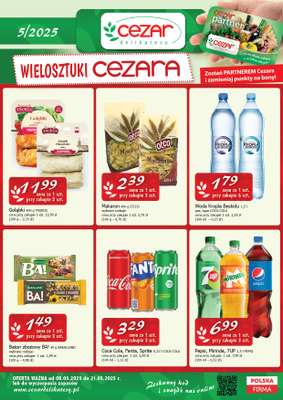 CEZAR Delikatesy - gazetka promocyjna Gazetka od czwartku 08.05 do środy 21.05