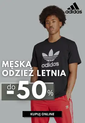 Adidas - gazetka promocyjna Do -50% męska odzież letnia od środy 14.05 do poniedziałku 26.05