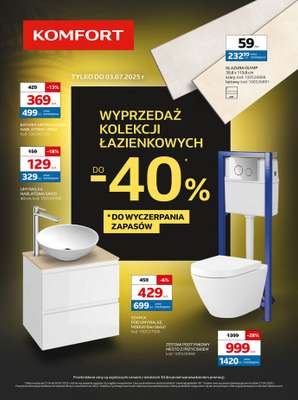 Komfort - gazetka promocyjna Gazetka Łazienka od środy 14.05 do czwartku 03.07