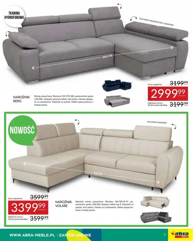 Abra Meble - gazetka promocyjna Oferta meblowa od poniedziałku 19.05 do czwartku 29.05 - strona 13