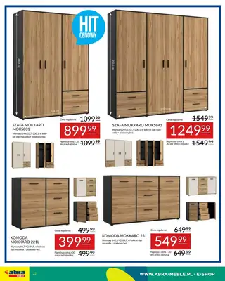 Abra Meble - gazetka promocyjna Oferta meblowa od poniedziałku 19.05 do czwartku 29.05 - strona 22 Abra Meble - gazetka promocyjna Oferta meblowa od poniedziałku 19.05 do czwartku 29.05 - strona 22