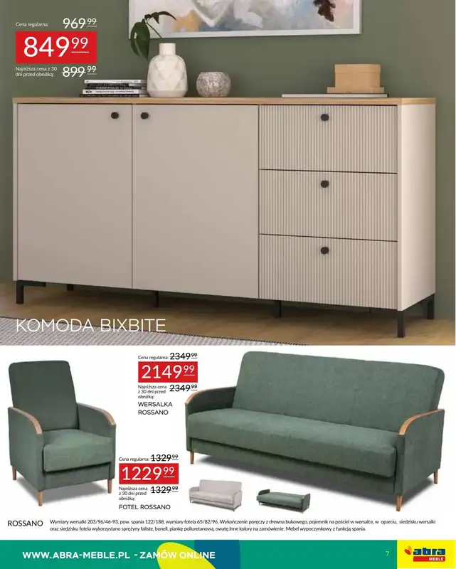 Abra Meble - gazetka promocyjna Oferta meblowa od poniedziałku 19.05 do czwartku 29.05 - strona 7