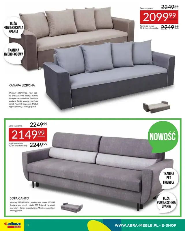 Abra Meble - gazetka promocyjna Oferta meblowa od poniedziałku 19.05 do czwartku 29.05 - strona 4