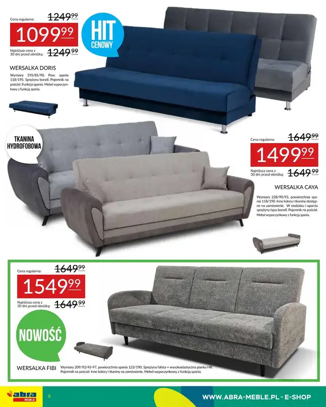 Abra Meble - gazetka promocyjna Oferta meblowa od poniedziałku 19.05 do czwartku 29.05 - strona 8