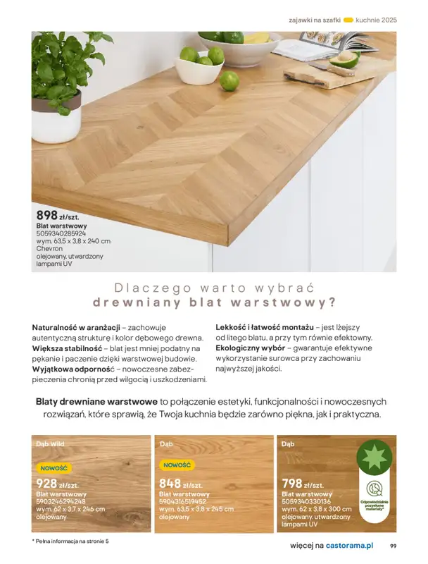 Castorama - gazetka promocyjna Katalog Kuchnie 2025 od poniedziałku 19.05 do wtorku 30.09 - strona 99