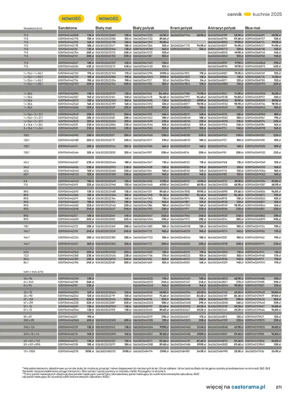 Castorama - gazetka promocyjna Katalog Kuchnie 2025 od poniedziałku 19.05 do wtorku 30.09 - strona 271