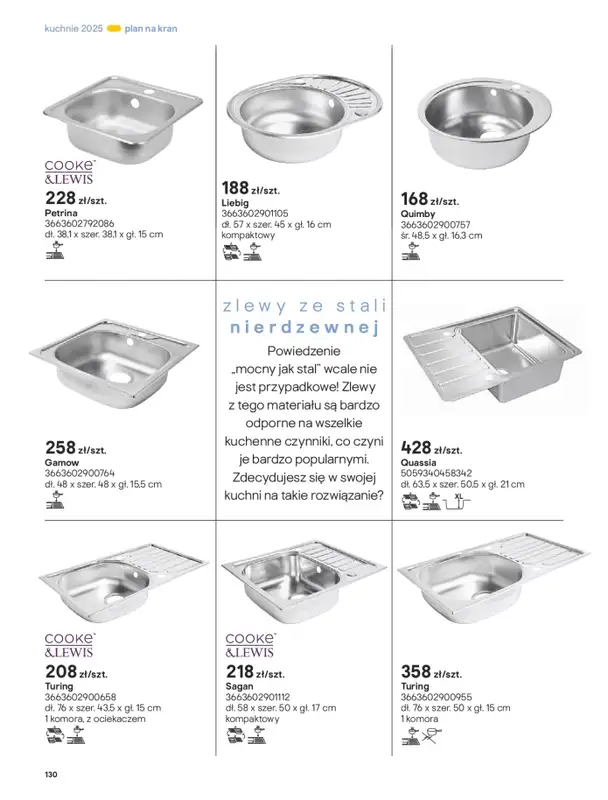 Castorama - gazetka promocyjna Katalog Kuchnie 2025 od poniedziałku 19.05 do wtorku 30.09 - strona 130