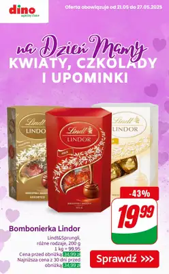 #Dzień Matki - gazetka promocyjna Dino | Kwiaty, czekoladki i upominki na Dzień Mamy! od czwartku 22.05 do poniedziałku 26.05
