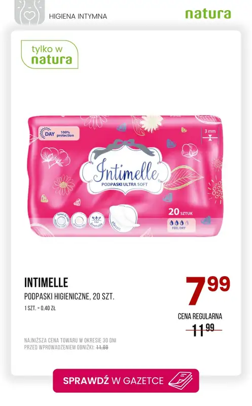 Drogerie Natura - gazetka promocyjna Higiena intymna - produkty w obniżonych cenach! od poniedziałku 26.05 do środy 04.06 - strona 5