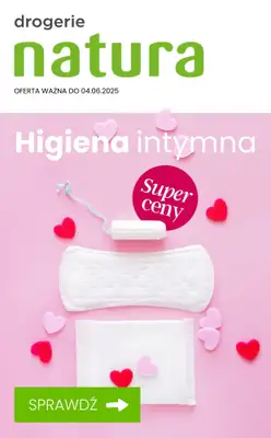 Drogerie Natura - gazetka promocyjna Higiena intymna - produkty w obniżonych cenach! od poniedziałku 26.05 do środy 04.06