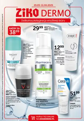Ziko Dermo - gazetka promocyjna Gazetka Delikatna pielęgnacja wrażliwej skóry od czwartku 29.05 do środy 11.06