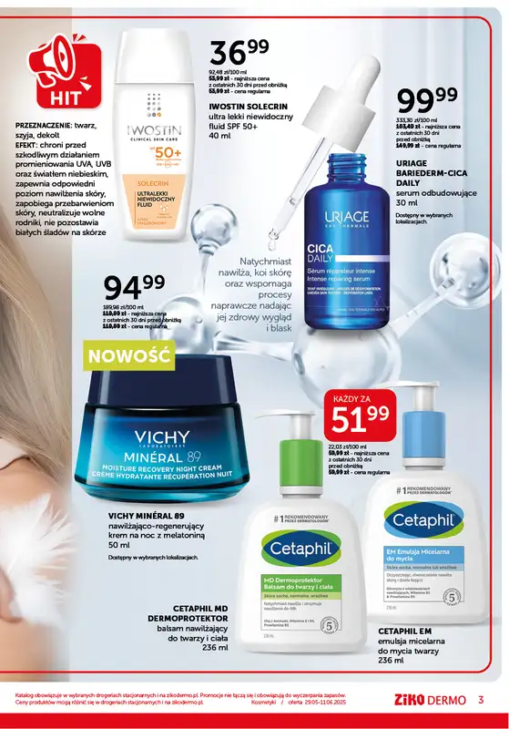Ziko Dermo - gazetka promocyjna Gazetka Delikatna pielęgnacja wrażliwej skóry od czwartku 29.05 do środy 11.06 - strona 3