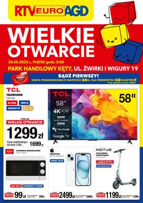 RTV EURO AGD - gazetka promocyjna Wielkie Otwarcie – Kęty (PH Kęty) -  30.05.2025 (piątek) – godz. 8:00 od piątku 30.05 do poniedziałku 02.06