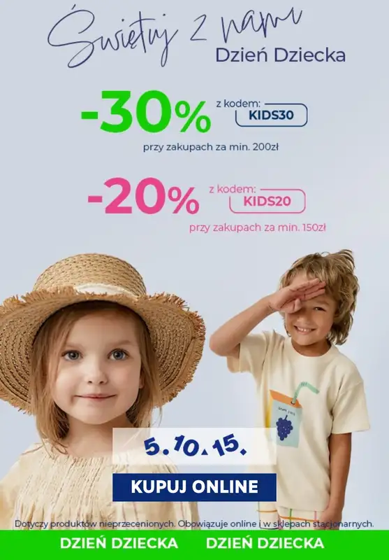 5.10.15 - gazetka promocyjna -30% przy zakupach za min. 200 zł od piątku 30.05 do niedzieli 01.06