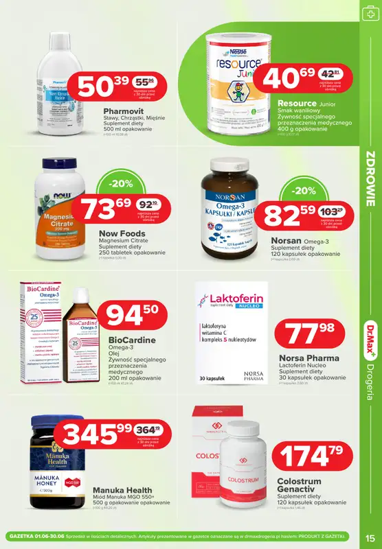 Dr.Max Drogeria - gazetka promocyjna Gazetka od niedzieli 01.06 do poniedziałku 30.06 - strona 15
