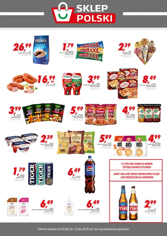 Sklep Polski - gazetka promocyjna Plakat promocyjny od poniedziałku 02.06 do niedzieli 15.06