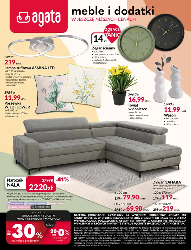 Salony Agata - gazetka promocyjna Gazetka od poniedziałku 09.06 do niedzieli 29.06