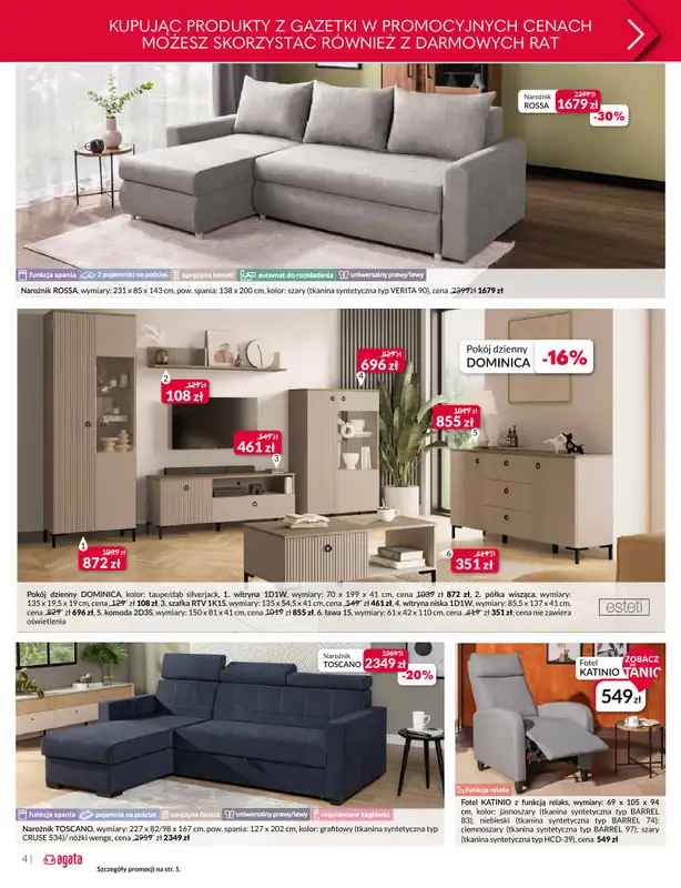 Salony Agata - gazetka promocyjna Gazetka od poniedziałku 09.06 do niedzieli 29.06 - strona 4