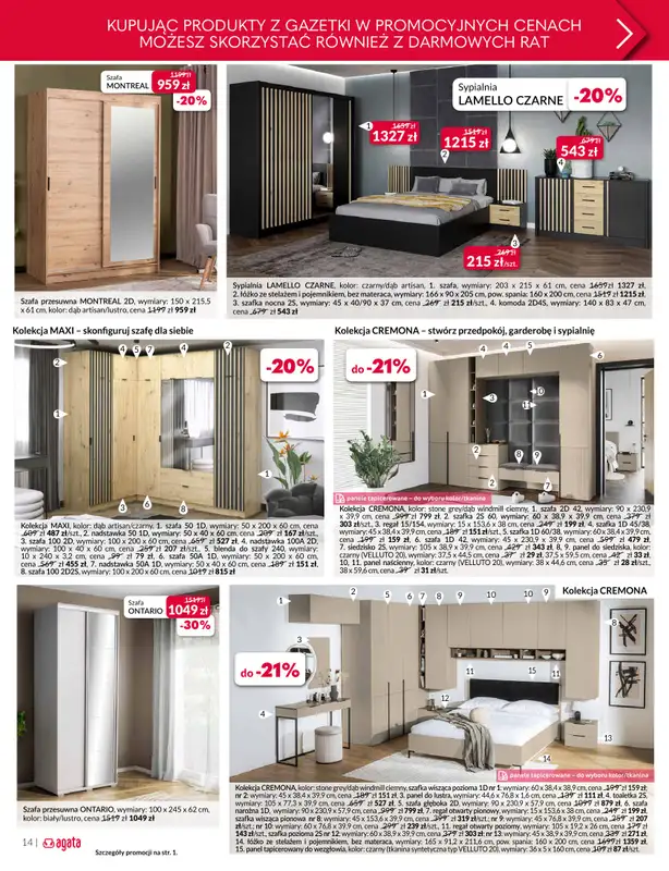 Salony Agata - gazetka promocyjna Gazetka od poniedziałku 09.06 do niedzieli 29.06 - strona 14