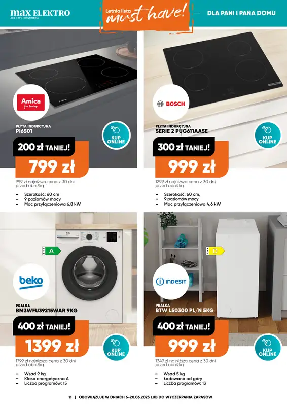 Max Elektro - gazetka promocyjna Gazetka od piątku 06.06 do piątku 20.06 - strona 11