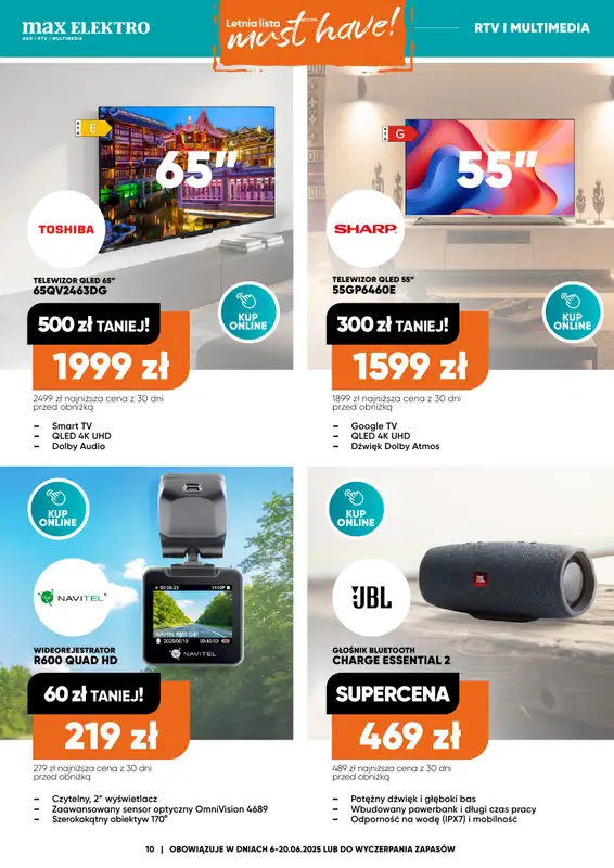 Max Elektro - gazetka promocyjna Gazetka od piątku 06.06 do piątku 20.06 - strona 10