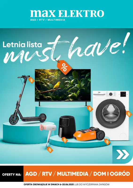 Max Elektro - gazetka promocyjna Gazetka od piątku 06.06 do piątku 20.06