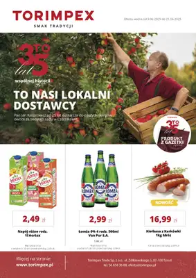 Torimpex Toruńska Sieć Sklepów Spożywczych - gazetka promocyjna Gazetka od poniedziałku 09.06 do soboty 21.06 Torimpex Toruńska Sieć Sklepów Spożywczych - gazetka promocyjna Gazetka od poniedziałku 09.06 do soboty 21.06