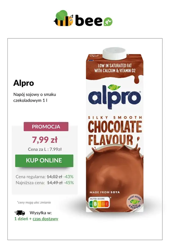 Bee.pl - gazetka promocyjna Alpro w promocyjnej cenie! od poniedziałku 09.06 do poniedziałku 16.06 - strona 7