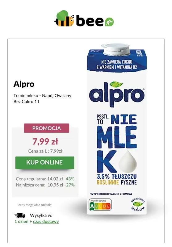 Bee.pl - gazetka promocyjna Alpro w promocyjnej cenie! od poniedziałku 09.06 do poniedziałku 16.06 - strona 3