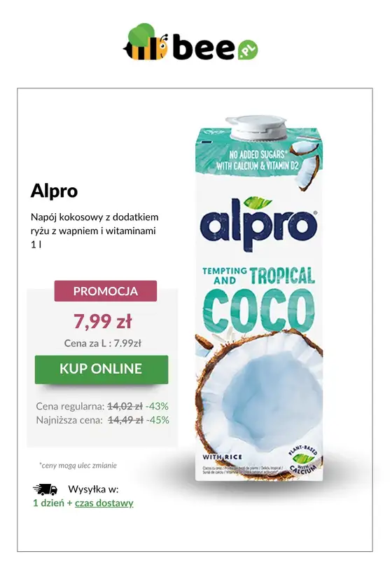 Bee.pl - gazetka promocyjna Alpro w promocyjnej cenie! od poniedziałku 09.06 do poniedziałku 16.06 - strona 6