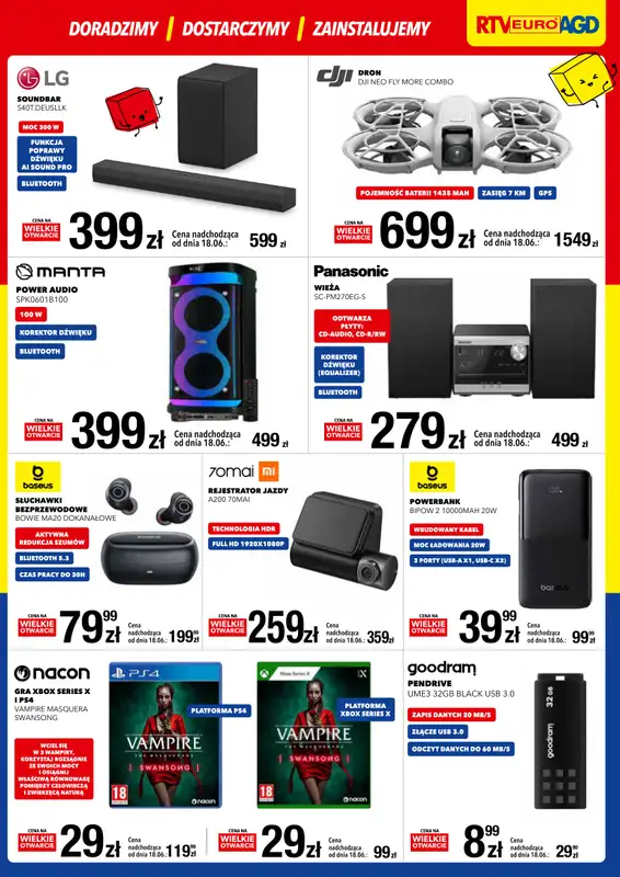 RTV EURO AGD - gazetka promocyjna WIELKIE OTWARCIE! PH S1 OPOCZNO od soboty 14.06 do wtorku 17.06 - strona 3
