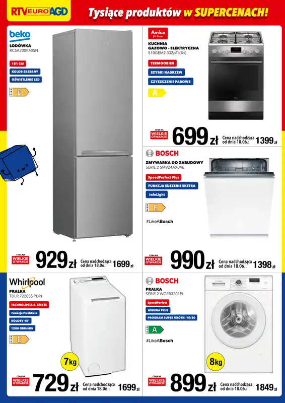 RTV EURO AGD - gazetka promocyjna WIELKIE OTWARCIE! PH S1 OPOCZNO od soboty 14.06 do wtorku 17.06 - strona 4