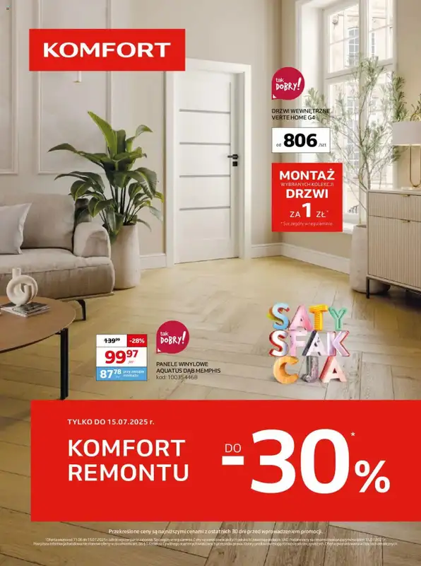 Komfort - gazetka promocyjna Gazetka od środy 11.06 do wtorku 15.07