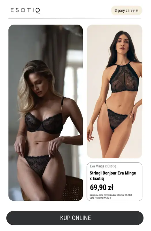 Esotiq - gazetka promocyjna Majtki 3 za 99 zł od środy 11.06 do poniedziałku 30.06 - strona 4