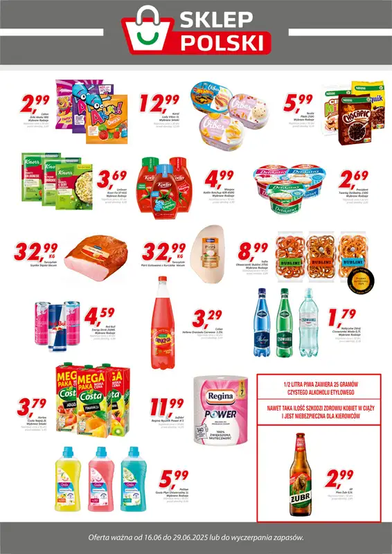 Sklep Polski - gazetka promocyjna Plakat promocyjny od poniedziałku 16.06 do niedzieli 29.06
