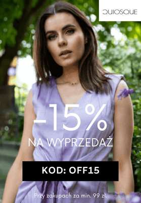 Quiosque - gazetka promocyjna -15% na wyprzedaż z kodem od wtorku 17.06 do środy 18.06