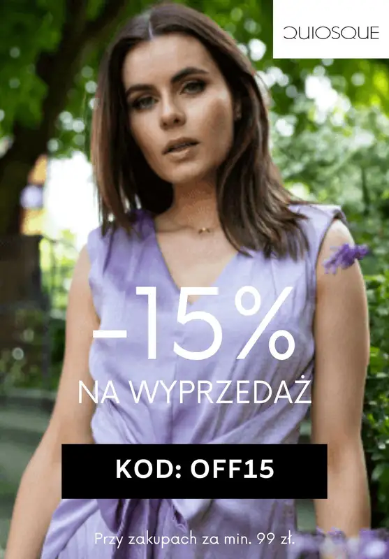 Quiosque - gazetka promocyjna -15% na wyprzedaż z kodem od wtorku 17.06 do środy 18.06